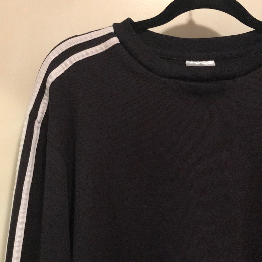 adidas Black Sweatshirt with White Three-Stripes